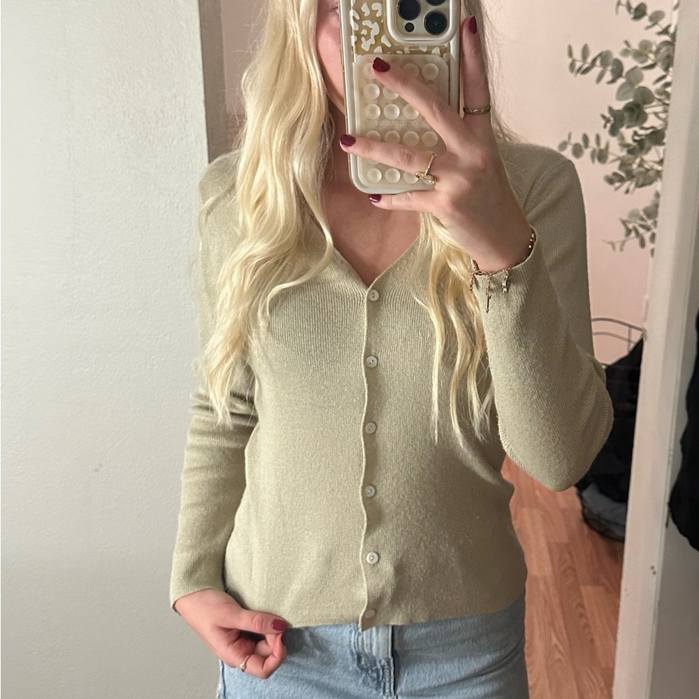 The Limited Light Tan Cardigan Sweater